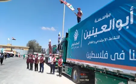 مؤسسة أبو العينين تنضم إلى القافلة الحادية عشر للتحالف الوطني لدعم غزة