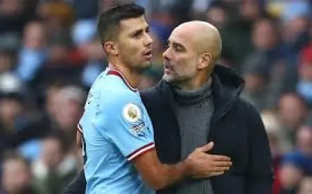 إصابة رودري تتصدر الأخبار وجوارديولا يكشف موعد عودته للملاعب