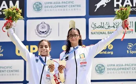 نور إسلام وغزل محمود تكتسحان منافسات تتابع السيدات وتحصلان على الذهب في بطولة العالم للخماسي الحديث تحت 15 سنة