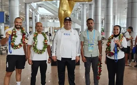 بعثة الكونغ فو تحقق إنجازات كبيرة في دورة الألعاب العالمية بالصين وتصل إلى القاهرة