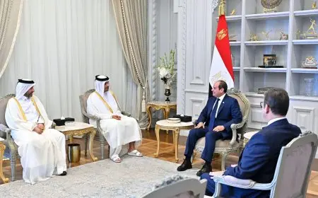 الرئيس السيسي ورئيس وزراء قطر يؤكدان أهمية إقامة الدولة الفلسطينية وفقًا للشرعية الدولية