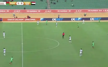 شوط أول نخوضه بالتعادل السلبي بين السودان ومدغشقر في نصف نهائي بطولة أمم أفريقيا للمحليين