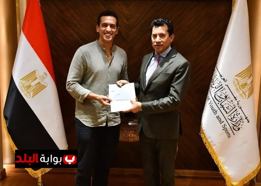 وزير الرياضة يلتقي البطل الأولمبي أحمد الجندي لبحث استعداداته للألعاب المقبلة
