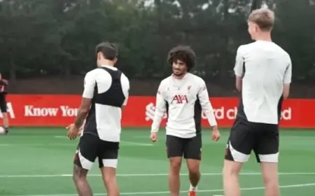 المصري كريم أحمد يتألق في تدريبات الفريق الأول لنادي ليفربول