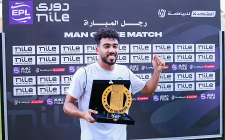 مصطفى الزناري يفوز بجائزة أفضل لاعب في مباراة البنك الأهلي وبتروجت