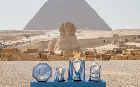 مانشستر سيتي يحتفل بإنجازاته المدهشة أمام أهرامات الجيزة