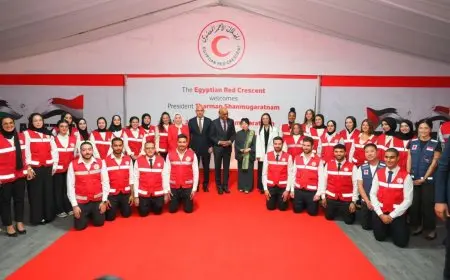 الرئيس السنغافوري يعبر عن تقديره لجهود مصر والهلال الأحمر في دعم غزة