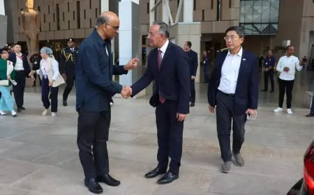 المتحف المصري الكبير وأهرامات الجيزة يرحبان برئيس سنغافورة وزوجته في زيارة تاريخية