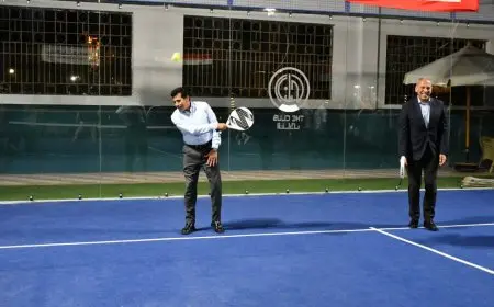 وزير الرياضة ومحافظ الجيزة يشهدان افتتاح ملاعب البادل الحديثة في نادي أكتوبر