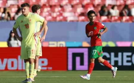المغرب يحقق فوزاً مثيراً على إسبانيا ويعتلي صدارة مجموعته في كأس العالم للشباب