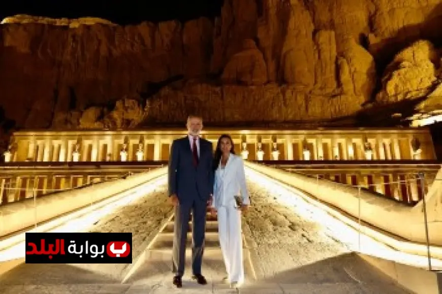 افتتاح مشروع إضاءة معبد حتشبسوت بالأقصر بحضور الملك فيليبي والملكة ليتيسيا من سفارة إسبانيا
