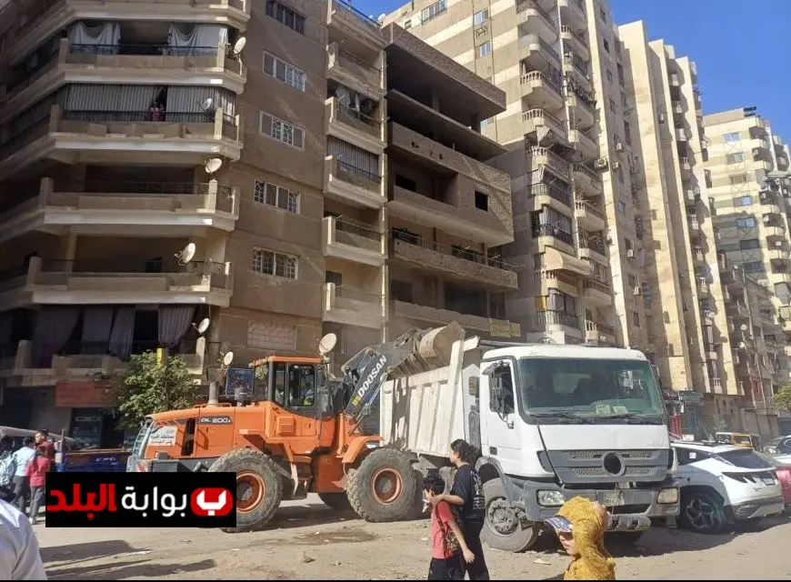 حملة تنظيف شاملة في الجيزة تتضمن رفع السيارات القديمة والتخلص من 400 طن من المخلفات