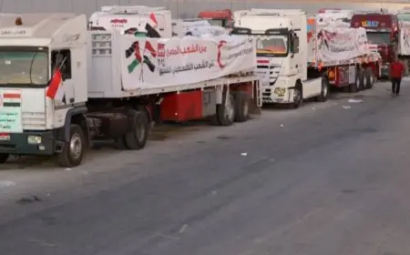 شاحنات المساعدات تصل إلى خان يونس في غزة لتعزيز الدعم الإنساني