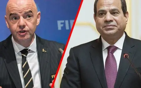 الرئيس السيسي يرحب بإنفانتينو في قمة شرم الشيخ للسلام