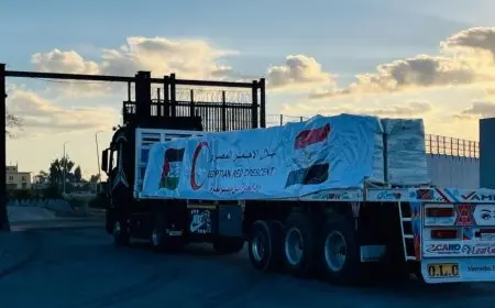 الهلال الأحمر المصري يطلق قافلة زاد العزة 53 محملة بـ 8500 طن من المساعدات الإنسانية إلى غزة