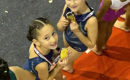 تألق ليلى وليليا محمد طارق ويحققان ذهبية كأس مصر للجمباز