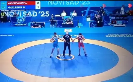 محمد حسن يتألق ويحقق ذهبية بطولة العالم للمصارعة في صربيا