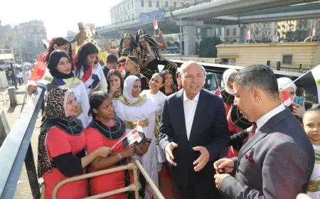 محافظ القاهرة يطلق الأوتوبيسات المكشوفة بالزي الفرعوني في حملة ترويجية لمتحف الحضارة الكبير