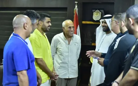 حسين لبيب يستضيف وفد نادي أبوظبي لتنس الطاولة في نادي الزمالك