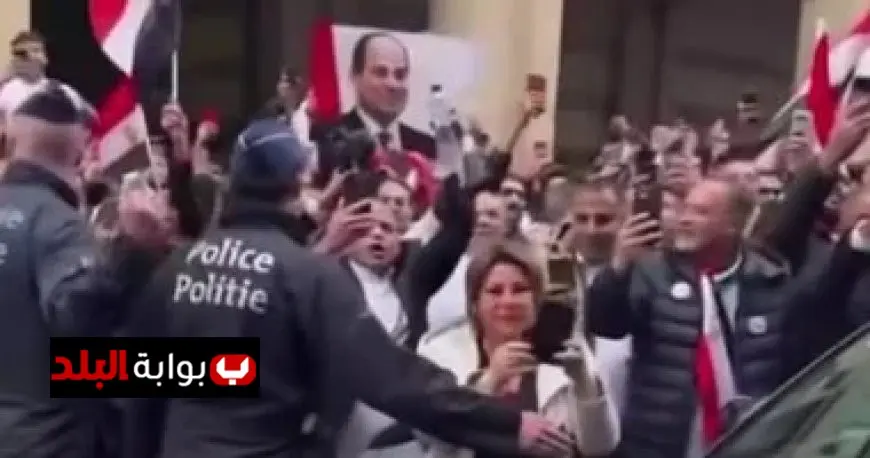 استقبال حافل للرئيس السيسي في بلجيكا مع أكبر تجمع للمصريين في بروكسل
