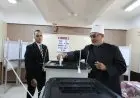مفتي الجمهورية يشارك في انتخابات مجلس النواب 2025 بأداء واجبه الانتخابي