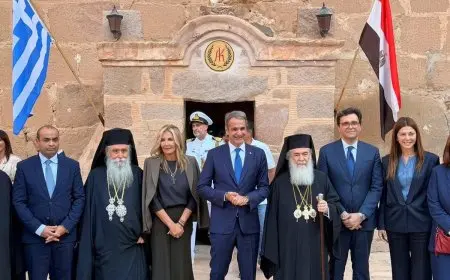 الأمين العام للمجلس الأعلى للآثار يشارك في احتفالية تجليس مطران دير سانت كاترين للروم الأرثوذكس