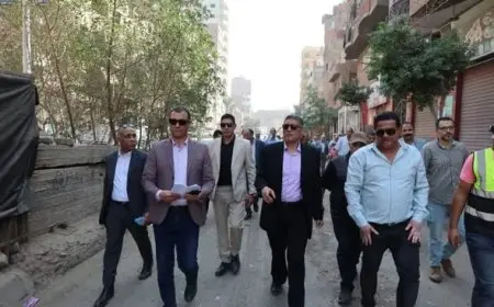 محافظ الجيزة يقوم بجولة ميدانية لمتابعة سير العمل في مشروع الصرف الصحي بمدينة النجوم