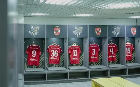 استعدادات غرفة ملابس الأهلي قبل مواجهة سيراميكا كليوباترا في السوبر المصري