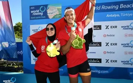 مصر تحقق إنجازًا تاريخيًا وتحصد فضية العالم في التجديف الشاطئي بأنطاليا