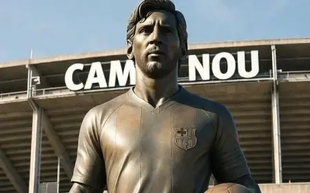 لابورتا يكشف عن مشروع نصب تمثال لميسي في ملعب كامب نو تكريما لإنجازاته