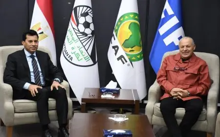 أشرف صبحي وأبوريدة يقدمان الدعم لحسام حسن قبل انطلاق كأس أمم أفريقيا