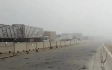 إغلاق الطريق الصحراوي بالإسكندرية لليوم الثالث بسبب الشبورة الكثيفة وتأثيراتها على حركة المرور