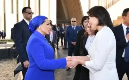 السيدة انتصار السيسي تعبر عن فخرها باستقبال الضيوف في المتحف المصري الكبير