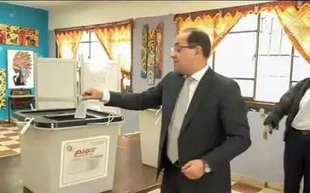 وزير المالية يشارك في انتخابات مجلس النواب بأول صوت له