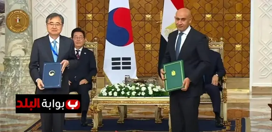 كلمة الرئيس السيسي تتصدر مؤتمر التعاون مع رئيس كوريا الجنوبية