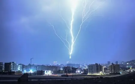 تحذير مهم من الأرصاد الجوية حول خطر البرق والرعد والرياح القوية