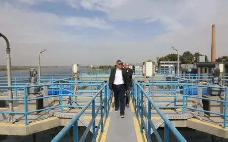 محافظ الجيزة يزور محطتي مياه الشرب ورفع الصرف الصحي في قري الفهميين والمشتل بمركز الصف