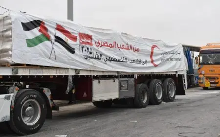الهلال الأحمر المصري يوزع أكثر من 10 آلاف طن من المساعدات و45 ألف بطانية في قافلة زاد العزة