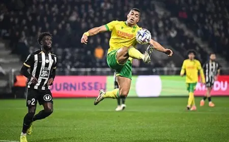 مصطفى محمد يشهد سقوط نانت برباعية أمام أنجيه في الدوري الفرنسي