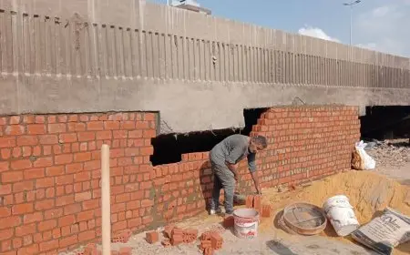 إغلاق الفراغات تحت الدائري الجنوبي في حي الطالبية بالجيزة لتعزيز السلامة العامة