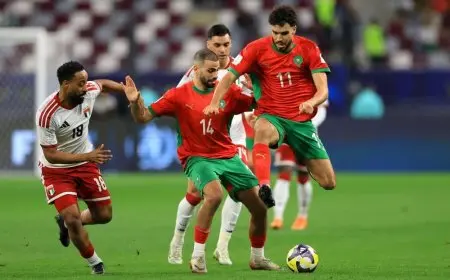 أسود الأطلس يتقدمون على الإمارات بهدف في الشوط الأول بنصف نهائي كأس العرب