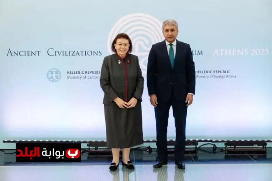 وزير السياحة والآثار يعقد اجتماعًا وزاريًا هامًا في منتدى الحضارات القديمة بأثينا