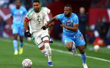 الجزائر تواجه الكونغو الديمقراطية في دور الـ16 من كأس أمم أفريقيا مع انتهاء الشوط الأول بدون أهداف