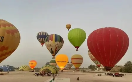 إلغاء رحلات البالون الطائر في سماء الأقصر بسبب الرياح العاتية