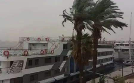 عاصفة ترابية تضرب أسوان وتحذيرات هامة للسائقين والمراكب النهرية بسبب تدني الرؤية