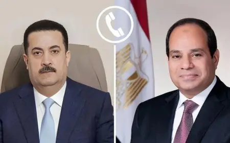 الرئيس السيسي يعلن دعم مصر لأمن الدول العربية خلال لقائه برئيس وزراء العراق